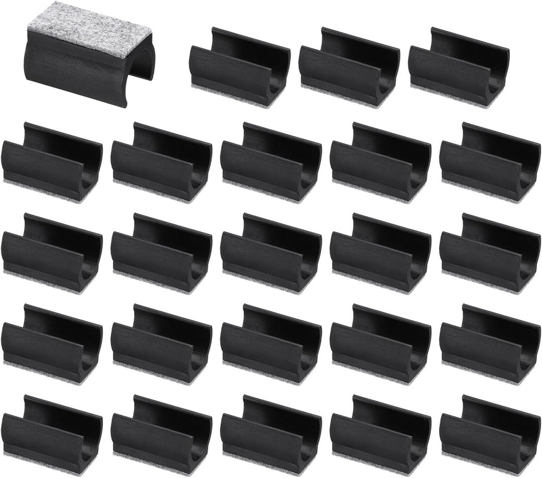 PATIKIL 22mm Rectangle Chair Leg Cover with Felt Pad, 24Pcs Slide Smoothly No Scratches No Noise Furniture Feet Hardwood Protectors Tips Floor Glides Tubing Caps for Office, Black Grey
