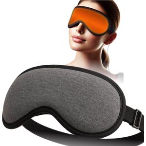 3D Heated Eye Mask for Dry Eyes Relief - with Hygienic Eyelid Pads, USB Powered Steam Warm Compress, Heating Pad with Temperature Control, Portable Care for Travel Home Use - Grey