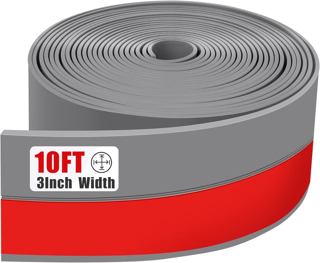 Draft Seal Tape for Doors and Windows 3 in x 10 Ft Silicone Weather Stripping Extra Thick 2mm Door Seal Strip with Strong Adhesive Draft Insulation Stopper Side Seal - Gray