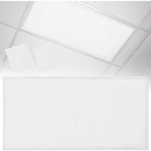 2 Pack Fluorescent Light Cover 4x2 Feet, White Lights Filters Drop Fluorescent Lights Shade Panel, Modern Simple White Backdrop Magnetic Ceiling Classroom Light Cover for Office