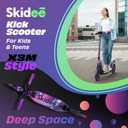 Skidee Adult & Teen Scooter Adjustable Height, Folding, Large Wheels, Lightweight, Durable, Anti-Shock Suspension, Up to 220 lbs