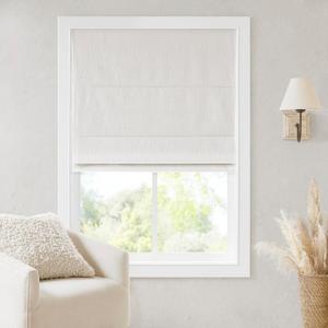 Madison Park Roman Shade, Blackout Blinds Thermal Insulated, 31x64 White