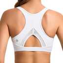 RUNNING GIRL Sports Bras for Women High Support Moulded Cup High Impact Sports Bras Racerback Workout Running Yoga Bra (White, M)