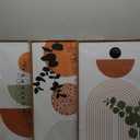 SIKERIC Framed Boho Wall Art Set of 3, (24x36 Inch) Neutral Boho Canvas Wall Art Prints, Mid Century Modern Wall Art Decor, Geometric Bohemian Art Painting for Living Room, Bedroom, Office