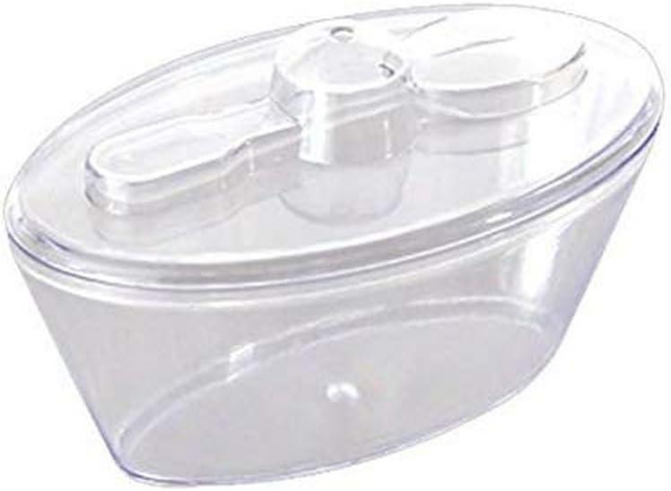 Kaya Premium 4 oz Clear Oval Disposable Plastic Mini Cups with Lids & Spoons (Pack of 12) - Elegant & Convenient Serving Solution - Perfect for Parties, Tastings, & Catering Events