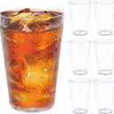 32 OZ Large Plastic Cups ReusableClear Unbreakable Iced Tea Tumblers, Set of 6 Stackable Drinking Cups for Poolside Party Home Travel BPA-free Top-rack Dishwasher Safe,Freezer Safe