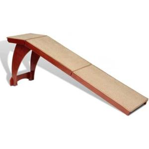 PetSafe CozyUp Wooden Bed Ramp for Cats & Dogs, Furniture-Grade with High-Traction Carpet Surface, Cherry
