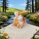 Cute Bunny Couple Figurine Decor, Romantic Rabbit Statue for Spring Home Decor, Easter Bunny Tabletop Decoration for Living Room Shelf Desk, Bunny Couple Gift for Couples