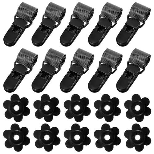 Ouligay 20PCS Garden Flag Stoppers and Adjustable Garden Flag Clips Anti Wind Rubber Stoppers Yard Flags Holder Clip for Flags Pole Stand
