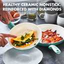 GreenPan Rio Healthy Ceramic Nonstick 8" and 10" Frying Pan Skillet Set, PFAS-Free, Dishwasher Safe, Turquoise