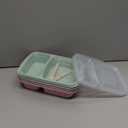 4 pack Bento Lunch Box, 2 Compartments Meal-Prep Containers with Lids, Microwave & Dishwasher Safe, Reusable Divided Food Food Storage Containers -Stackable for Travel, School and Work