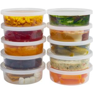DuraHome - Deli Containers with Lids 8 oz. Leakproof - 40 Pack Plastic Microwavable Clear Food Storage Container/Slime Premium Heavy-Duty Quality, Freezer & Dishwasher Safe