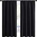 NICETOWN Black Blackout Curtain Blinds  Solid Thermal Insulated Window Treatment Blackout Drapes/Draperies for Bedroom (2 Panels, 42 inches Wide by 63 inches Long, Black)