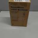 Bonsenkitchen Hand Blender, Immersion Blender with 2 Mixing Speed, Electric Portable Handheld Stick Mixer with Stainless Steel Blades for Soup, Smoothie, Puree, Baby Food, White