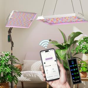 LETPOT 100 Watt (Max 120W Output) Grow Lights for Indoor Plants Full Spectrum, Smart APP, 8-Level Adjustable Light, Hanging & Standing, 270 Foldable, 360 Rotation, 2x3,3x4,18000 Lumens, High ppfd