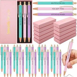 Tenceur 50 Pcs Cna Week Appreciation Gift Bulk Graduation Thank You Pen Gift with Box Cute Pastel Inspirational Ballpoint Pen Greeting Card for Women Team Coworker Volunteer Nurse Staff(Appreciate)