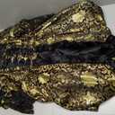 CosplayDiy Women's Queen Marie Antoinette Rococo Ball Gown Gothic Victorian Dress Costume Gold Black (Black, M)