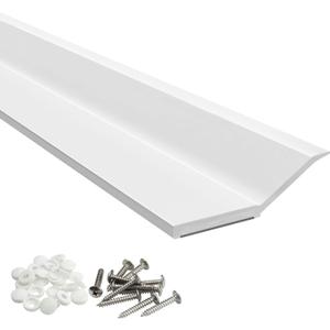 Garage Door Seal Top and Sides, 34FT Rubber Seal Strip Weather Stripping Replacement Soft and Hard Composite, Weatherproofing Garage Door Seals with Installation Nails and Caps, White