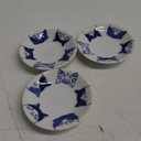 Japanese Cat Design Ceramic Small Plates - Set of 3 - Great for Sushi, Dips, & Desserts, Cat Quintet