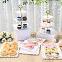 Frigg Dessert Table Display Set,5Pcs Cake Stand,2Pcs 3 tiered Cupcake Stands and 3Pcs Dessert Trays serving trays for Party Baby Shower Wedding Tea Party