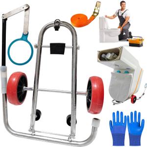 Toilet Cart Jack with Wheels, Toilet Removal Lift Tool Dolly Easy Alignment of Seals Toilet Lift Tool Portable Installation Jack for Moving locating Installing Toilets