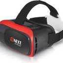 VR Headset Compatible with iPhone & Android - Universal Virtual Reality Goggles for Kids & Adults - Virtual Reality Headset for Kids - Your Best Mobile Games 360 Movies w/New 3D VR for iPhone (Red)