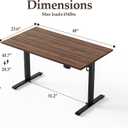Klicelor 48 Inch Electric Standing Desk, Height Adjustable Office Desk, Sit Stand Up Computer Desk with Memory Preset, Two-Piece Desktop, Dark Walnut, 48 x 24 Inch