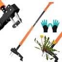 DOUBFIVSY Weed Puller Tool, 39"- 47" Heavy Duty Stand Up Weed Puller Adjustable Long Handle, 4-Claw Steel Head, Easy-Eject Mechanism Weed Remover Tool for Garden Lawn, Remove Weeds Without Bending