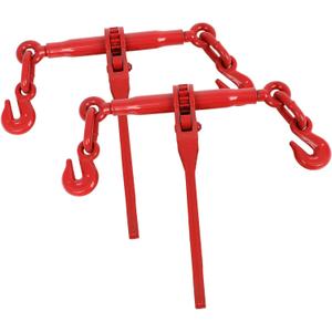2 Pack Chain Binder, 5/16 to 3/8 Inch Chain Binder, Ratchet Binder with 5400LBS Safe Working Load and 19000LBS Breaking Strength, Load Binder for Industrial Agricultural Traction Applications (5/16'' - 3/8''(2Pack))