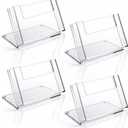 4 Pcs Clear Acrylic Brochure Holder, 4 x 6 Inch Flyer Menu Display Stand Organizer for Desk Countertop Literature Magazine Pamphlet Booklet Card