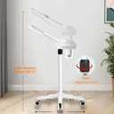 Professional Facial Steamer for Deep Cleansing and Hydration, Ozone Spa Face Steamer on Wheels, Adjustable Height and Angle,Estheticians Steamer More Steam,Suitable for Beauty, Spa and Home Use