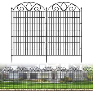 10 Panels No Dig Tall Garden Fence Panel – 44" H X 23.6' L Rustproof Metal Dog Fence Outdoor for Yard, Decorative Animal Barrier Fence for Pet, Garden Border, Patio, Flower Beds| Temporary Fencing