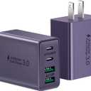 USB C Charger Block, 2-Pack 40W USB C Fast Charging Block 4-Port Dual PD+QC Power Adapter Double USBC Charger Block Multiport Type C Cube Wall Plug for iPhone 16 15 14 13 12 11 Pro Max, Samsung