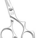 Moontay 6.0" Hair Cutting Shears with Large Finger Holes, Professional Barber Stylist Scissors, Salon Hair Cutting Scissors, 440C Japanese Stainless Steel, Silver
