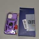 Janmitta Case for iPhone 13 Pro Phone Cover Built in Slide Camera Lens Cover+Screen Protector,Heavy Duty Shockproof Full Body PhoneCase with Finger Ring Holder Kickstand,Purple