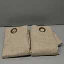 Linen Blackout Curtains for Bedroom Narrow Window, Thermal Insulated Complete Light Blocking Privacy Soundproof Small Curtains for Basement, Each 38 Inch Wide 63 Inch Length 2 Panels, Burlap