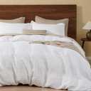 PHF 100% Cotton Waffle Duvet Cover King Size, Soft Breathable Cotton Bedding Duvet Cover Set for All Season, Weave Luxury Textured Design for All Home Decor, 3 Pieces, 104"x90", White