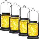 Solar Mason Jar Lights,4 Pack 30 Led Fairy Hanging Jar Lights,Solar Lanterns for Outdoor Patio Party Garden Wedding Decor Lights(Mason Jars/Handles Included)