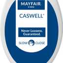 Mayfair Caswell Modern Toilet Seat, Slow Close, Easy Clean, Plastic, Elongated, White