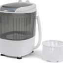 Portable Washing Machine 5.5 lbs Capacity Rotary Timer Controller, Compact Laundry for Home, Apartment, RV, White/Gray