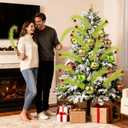 2 x Artmag 8 Pcs Christmas Tree Topper, 17 Inch Red Green Artificial Green Stems Tree Picks Ornaments with Red Ball for Christmas Holiday Fireplace Wreath Decorations