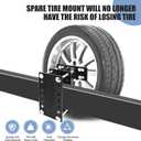 Spare Tire Mount, Universal Spare Tire Carrier Holder for Utility Trailer Boat, Fits 4 & 5 & 6 Lugs Trailer Wheels On 4", 4.5'', 4.75'', 5'' and 5.5'' Bolt Patterns (Black)