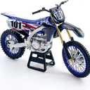 Dirt Bike Motorcycle Model 1:12 Scale Diecast No. 101 Motocross Motorbike with Realistic Details, Alloy Body, Display Gift for Enthusiasts, 7.1 inches
