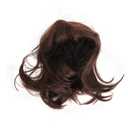 Dark Brown Short Straight Wig Women Cosplay Party Shoulder Length Synthetic Wig with Air Bangs for Dating