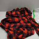 Unisex Adults Buffalo Plaid Onesie Pajamas Hooded Christmas PJS for Family Jumpsuit Thermal with Pockets Zipper (Small, Black+Red)