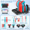 Switch Sports Accessories Kit with Storage Station - Compatible with Switch/OLED & Joy-con, Ideal for Family Sports Party Game Organization for Nintendo Switch Interactive Gaming Figures