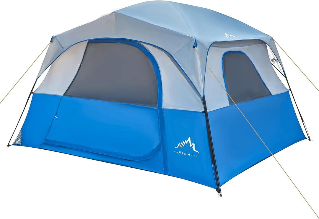 Tents 6 Person for Camping,Easy Setup Waterproof Windproof Camping Tent,Double Layer -10'X9'X79in(H) (Blue)