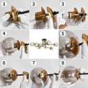 SZXYKEJI6-Lights Glass Globe Sputnik Chandelier Modern Flush Mount Ceiling Light Fixture Farmhouse Lighting for Dining Room Living Room Bedroom Kitchen Passageway(Balck and Gold)