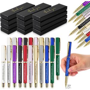 PerKoop 50 Pack Employee Thank You Pens with Gift Box Bulk, Inspirational Motivational Ballpoint Pens Bulk for Staff, Coworker, Team, Teacher, Nurse, Back to School Gift, Party Favor(Appreciation)