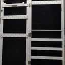 LED Jewelry Cabinet with Mirror - 47.3" Mirror Jewelry Armoire Door Hanging/Wall Mounted Mirror with Storage And Drawers White